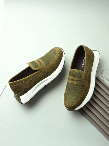 Stylish Casual Comfort, Olive & White Sneakers for Men,...