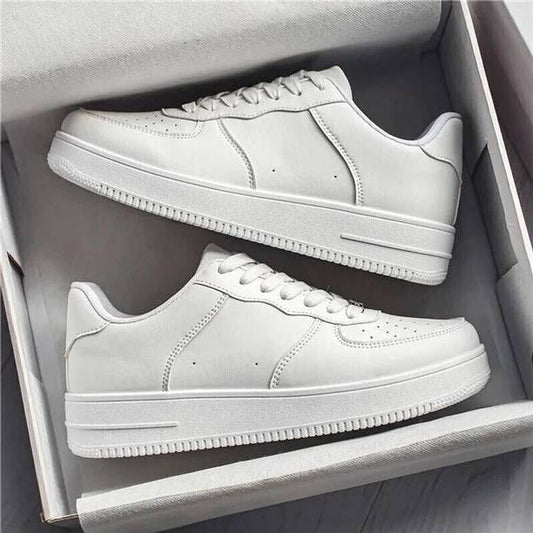 Men White Casual Sneakers | Stylish Lace-Up Streetwear ...
