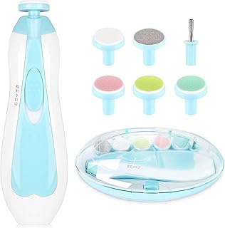 Baby Nail File Grinder Set Safe Nail Trimmer Kit Fingernails Care Manicure 6-in-1 Set for Kids Safe Effective Baby Manicure Tools (Multicolour)(Pack o