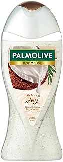 Palmolive Coconut Joy Body Wash, 250ml Crème Based Exfoliating Body Scrub based Bodywash Bottle, Apricot Seed ,Crushed Coconut & Jojoba Butter Extract
