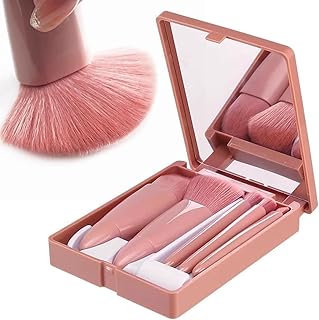 AMENDAS Professional Facial Makeup Brush Set Of 5 With Mirror Case Foundation Brushes For Makeup (Set Of 5 Brush)
