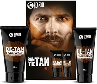 Beardo Ban the Tan Kit | Grooming kit for men | Detan Facewash for men with Coffee extracts & Vitamin E| Detan Face Scrub for Men | Rakhi Gift Hamper