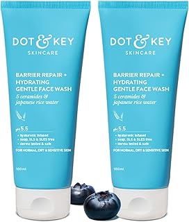 DOT & KEY Barrier Repair + Hydrating Gentle Face Wash With Probiotic | Ceremide Face Wash| For Dry Skin,Normal Skin&Sensitive Skin | Gently Cleanses S