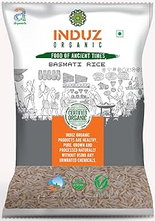 Induz Organic Traditional Basmati Rice White -1kg (Pack of 1) - Organic Healthy Rice