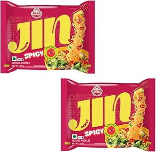 OTOKI Jin Ramen Korean-Style Instant Noodles Spicy Flavor 120g, Pack of 2 (240g) | Veg & Authentic Korean Ramen Noodle | The Product of Korea