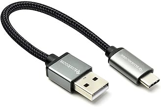BlueRigger Premium USB C to USB A - Short USB C Fast Charging Cord for Power Bank Battery Case for iPad Pro, iPad Mini, Power Bank, S21 S20 Pixel 20cm