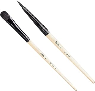 Midazzle Premium Wooden Eye Shadow Brush with Premium Wooden Eye Liner Brush Makeup Brush for Makeup Beauty with Smooth Soft Hair Bristles Natural Han