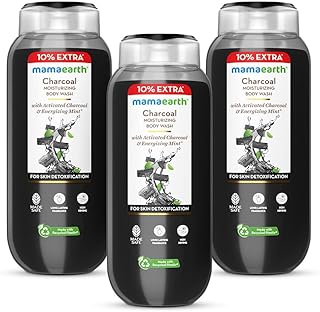 Mamaearth Charcoal Moisturizing Body Wash with Activated Charcoal & Energizing Mint Scent for Skin Detoxification- 275ml | Deeply Cleanses | Intensely