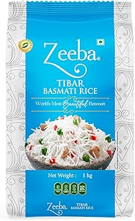 Zeeba Tibar Basmati Rice 1 Kg, Perfect for Daily Home Cooking (Cooked length upto 18mm*)