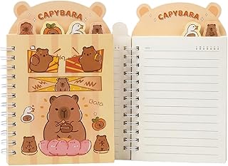 FunBlast Cute Mini Spiral A6 Notebook – Kawaii Capybara Pocket Diary with Lined Pages, Portable Small Notepad for Journal, School & Office (160 Pages)