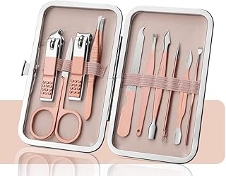 VISBY INDIA Professional Manicure Pedicure Kit, Stainless Steel Nail Care Tools Set with Case, Travel Grooming Kit for Men and Women- Multi Colored (1