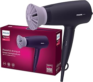 Philips Hair Dryer Powerful Drying with Less HeatIIonic Care for Smooth & Shiny HairI 3 Styling Options for Salon like BlowdryI 1600 WattsI Cool ShotI