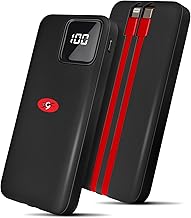 Eveready Ultima Power Bank PB10 with Built-in-Cables 10,000 mAh, 22.5W Fast Charging, Multiple Ports & Universal Compatibility, TypeC Input & Output,