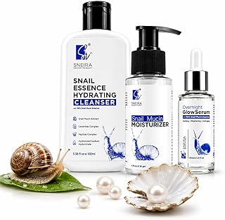 Snail Mucin Mini Skincare Kit 230ml | Face Cleanser, 96% Snail Mucin Serum, Moisturizer & SPF 50+ Sunscreen | Complete Daily Skincare Routine Set | Tr