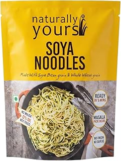 Naturally Yours Soya Hakka Noodles | Soybean & Wheat Protein | No Maida, No Onion No Garlic, Jain Friendly, Vegan, Preservative Free, No MSG | High Pr