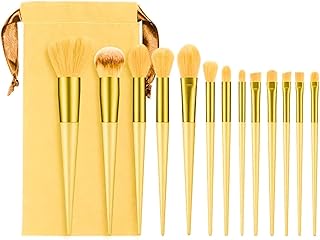 13 Pcs Makeup Brush Set with Travel Pouch Soft Synthetic Bristles Foundation, Powder, Concealer, Eyeshadow, Blush & Highlighter Brushes Professional M
