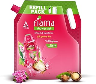Fiama Body Wash Shower Gel Patchouli & Macadamia, 1.4L Bodywash Refill Value Pouch for Women & Men with Skin Conditioners for Soft, Glowing Skin, Suit