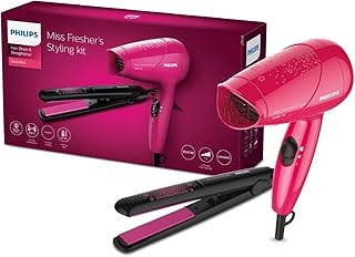 Philips India's No.1 Hair Styling Brand | Hair Dryer & Straightener | Combo Kit | Blow Dry for Men & Women | Minimized Damage | Designed for Indian Ha
