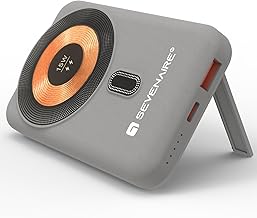 SEVENAIRE P100 Magnetic Magsafe Power Bank 10000mAh [Magsafe Compatible] [15W Fast Charge] Magnetic Wireless Power Bank for iPhone 12 & Above, [22.5W