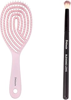 Midazzle Premium Classic 3D Hair Brush and Blending Makeup Brush, Pink, Set of 2