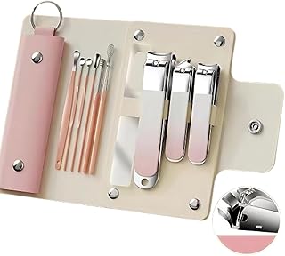 10 in 1 Nail Clipper Set, Manicure Pedicure Tools Kit with Fingernail & Toenail Clippers, Nail File, Portable Travel Grooming Kit for Men & Women with