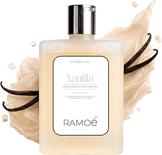 Ramoé Vanilla Shower Gel – Sulphate Free, Silicone Free, Paraben Free | Hydrating Body Wash with Aloe, Niacinamide & Gentle Acids | Cruelty-Free Luxur