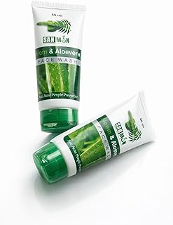 SANMON Neem and Aloe Vera Face Wash, Anti Acne Pimple Prevention, Deep Cleansing, 60 ml PACK OF 2 * 60 ML =120MLTOTAL