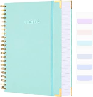Amanple Spiral Notebook, College Ruled Notebook Journal, 8.5” x 11”, 300 Pages Leather Writing Journal for Women Men, A4 Hardcover Notebook for Work S