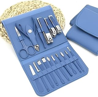 16-in-1 Stainless Steel Manicure & Pedicure Kit – Complete Nail Grooming Set with Clippers, Cuticle Trimmer & Travel Case – Professional Nail Care for