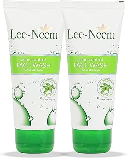 Lee Neem Anti Acne Facewash 70g with Pure Neem & Aloe Vera Extracts for Oil Control & Breakouts | Soap-Free, Dermatologically Safe & No Parabens (Pack