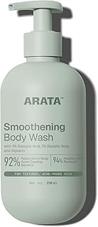 Arata Salicylic Smoothening Body Wash for Bacne & Strawberry Skin | Exfoliates, Cleanses & Smoothens Uneven & Rough Skin | Paraben & SLS Free | Shower