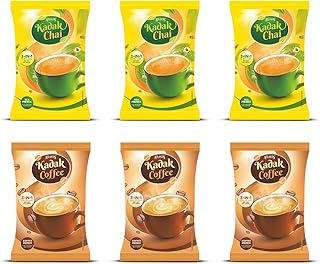Atlantis 3 in 1 Instant Kadak Cardamom Tea and Coffee Premix Dry Powder Combo (Contains Tea, Coffee, Milk and Sugar) 3 Kg each for Vending Machines| M