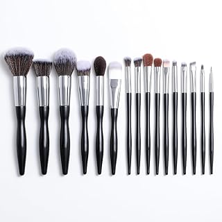 Gleva Makeup Brushes Premium Synthetic Kabuki Foundation Powder Concealers Eye Shadows 16 Pcs Brush Set With Pouch Professional Blush, Face Powder, Hi