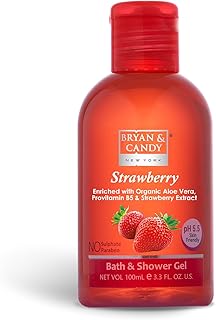 Bryan & Candy Shower Gel with Aloe Vera. Gentle, Moisturizing Body Wash for Soft, Supple Skin (Strawberry Shower Gel, 100ml)
