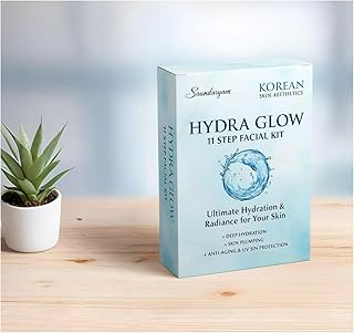 Hydra Boost 11 Steps Korean Facial Kit | Glass Skin Glow with Hyaluronic Acid & Vitamin E | Deep Hydration & Tan Removal | For Men & Women | All Skin