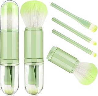 Stvin 4 in 1 Makeup Brush Set Professional with Protected Case, Synthetic Bristles - Easy Blending for Foundation, Blush, Eyeshadow for Travel & Daily