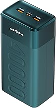 Ambrane Semi Solid Battery Powerbank 40000mAh, New Battery Technology - Extremely Safe with Negligible Fire Risk, 65W Fast Charging - Macbook, Type C