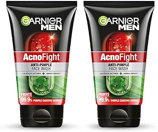 Garnier Men, Anti-Pimple Face Wash, Repairs Skin & Balances Oils, AcnoFight, 100 g (Pack of 2)