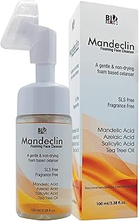 Mandeclin Foaming Nondrying Cleanser, Exfoliator | Reduces Skin Ageing | 2% Salicylic Acid, Mandelic Acid, Azelaic Acid Face Wash for Sensitive and Ac