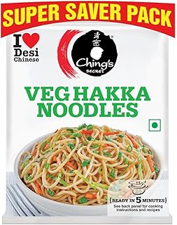 Ching’s Veg Hakka Noodles, Not Fried, Air Dried, Cooks in 5–7 Minutes, 560 g