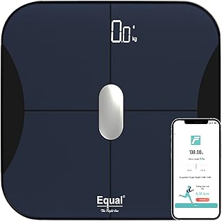 Equal Smart Bluetooth Digital BMI Weight Scale/Bathroom Weighing Scale with Body Fat Analyzer and Fitness Body Composition Monitor; w/FITINDEX Mobile