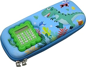 Asera 3D Cover Eva Calculator Pencil Case Zip Pouch School Pouch Organizer Premium Stylish Compartments | School Supplies (Dino)
