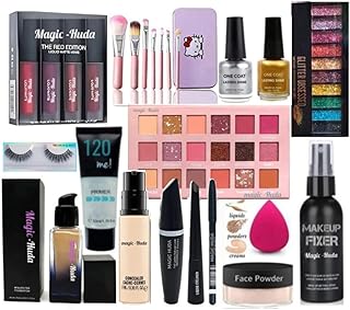 Magic Huda All in 1 Makeup Product Combo Kit And Makeup Kit Waterproof Makeup, Bridal Makeup, Smudge Proof Party Set For Women & Girls (Set Of 16), Pr