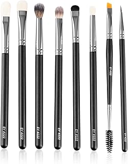 PAC Eye Series Synthetic Bristle Makeup Brush Set | Foundation, Blush, Eyeliner, Concealer, Eyeshadow Brushes with Makeup Brush Pouch | For Cream, Liq
