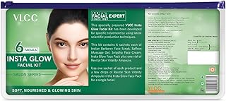 VLCC Salon Series Insta Glow Facial Kit (6 Facials) - 240g + 12ml | Fights Premature Ageing | Youthful Glow Facial Kit with Saffron & Berberry | Anti-