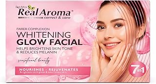 Top Max Real Aroma Skin Whitening Facial Kit, Fairer Complexion, Reduces Pigmentation, 7 in 1, Single Use, Pack of 6