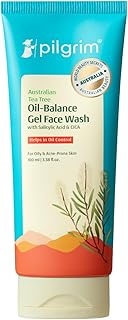 Pilgrim 1% Salicylic Acid Gel Face Wash 100 ml | Gel Face Wash with CICA & Tea Tree For Men & Women, for Oily skin, Acne Prone Skin, Non Drying Cleans