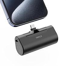 iWALK LinkPod 4 Small Portable Charger 4500mah 20w Mini Power Bank USB C, Compatible with iPhone, Ipad, Airpods, Black
