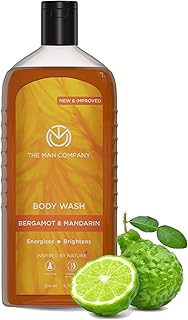 The Man Company Perfumed Body Wash- Bergamot & Mandarin | Shower Gel for Glowing & Bright Skin | With Turmeric & Orange Peel Extract | Long-Lasting Fr
