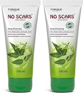 No Scars Neem Face Wash,Rejuvenates skin and fights Acne with Neem Extracts-100ml (Pack of 2)